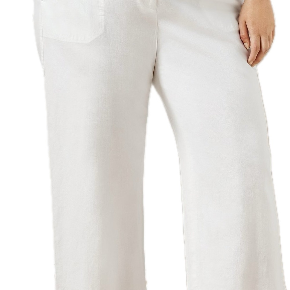 NWT Talbots White Crop Pants with Rope Belt Size 20Wp